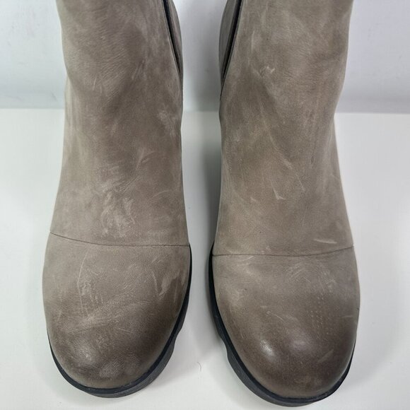 Women's Sorel Joan Uptown Zip Wedge Tan Boots Sz 9 - Picture 5 of 14